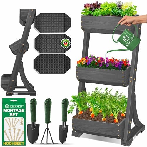 KESSER® Raised Garden with Shelves Flower Pot Flower Ladder Plant...