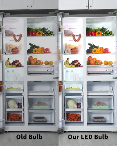 Waterproof Led Refrigerator Light Bulbs 40W Eqv, 120V, Daylight 5000K, E26 Medium Base, Fridge Light Bulb, Freezer Bulb, A15 Led Appliance Bulb, Not Dimmable #TOP3