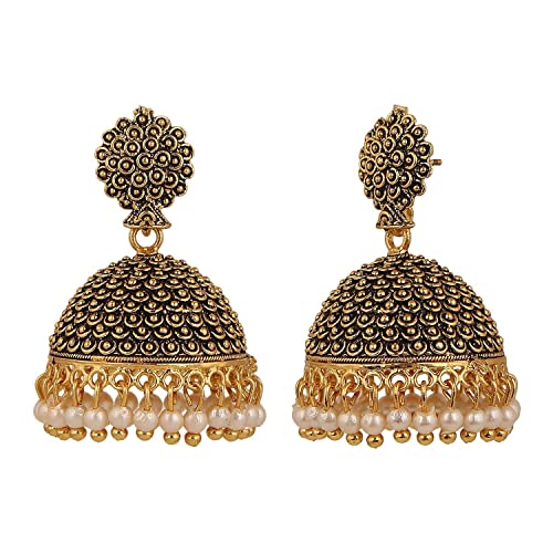 Efulgenz Indian Ethnic Vintage Bollywood Gypsy Oxidized Antique Traditional Temple Jhumka Jhumki Earrings For Women (Multipack) #TOP4