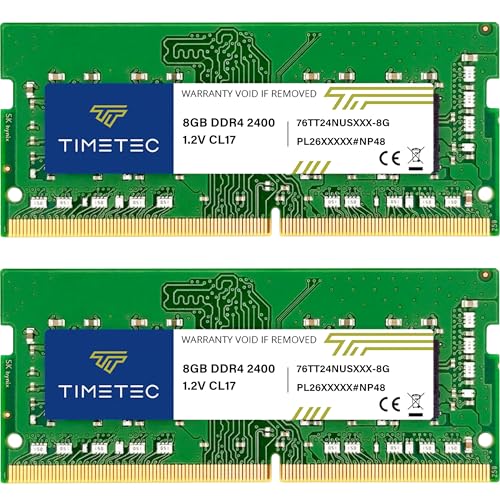Image of Timetec 16GB KIT (2x8GB) DDR4 2400MHz (PC4-2400T) PC4-19200 SODIMM Laptop RAM - 260-Pin 1.2V CL17 Non-ECC Unbuffered Memory Module for Laptop, Notebook, Mini PC, All-in-One
