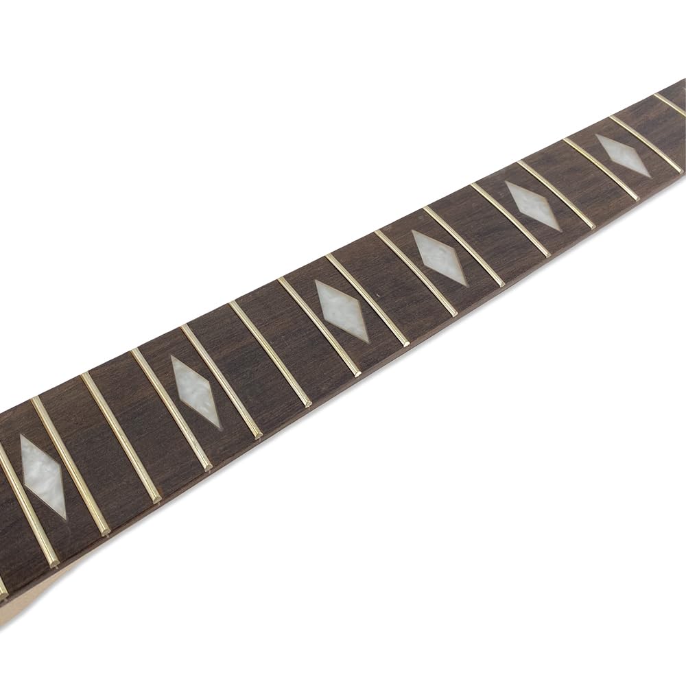 24-progowa szyjka do gitary elektrycznej, 65 cm klonowa wymienna głowica wiosłowa niedokończona szyjka gitary elektrycznej, nakrętka blokująca róża Floyd, śruba na pięcie (2)