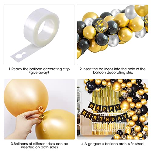 40. Geburtstag Deko Set In Gold & Schwarz - Komplettset Für Die Perfekte Jubiläumsparty