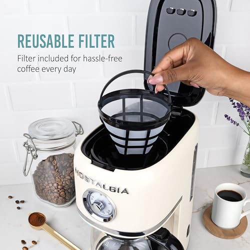 Nostalgia Retro Cream Coffee Maker