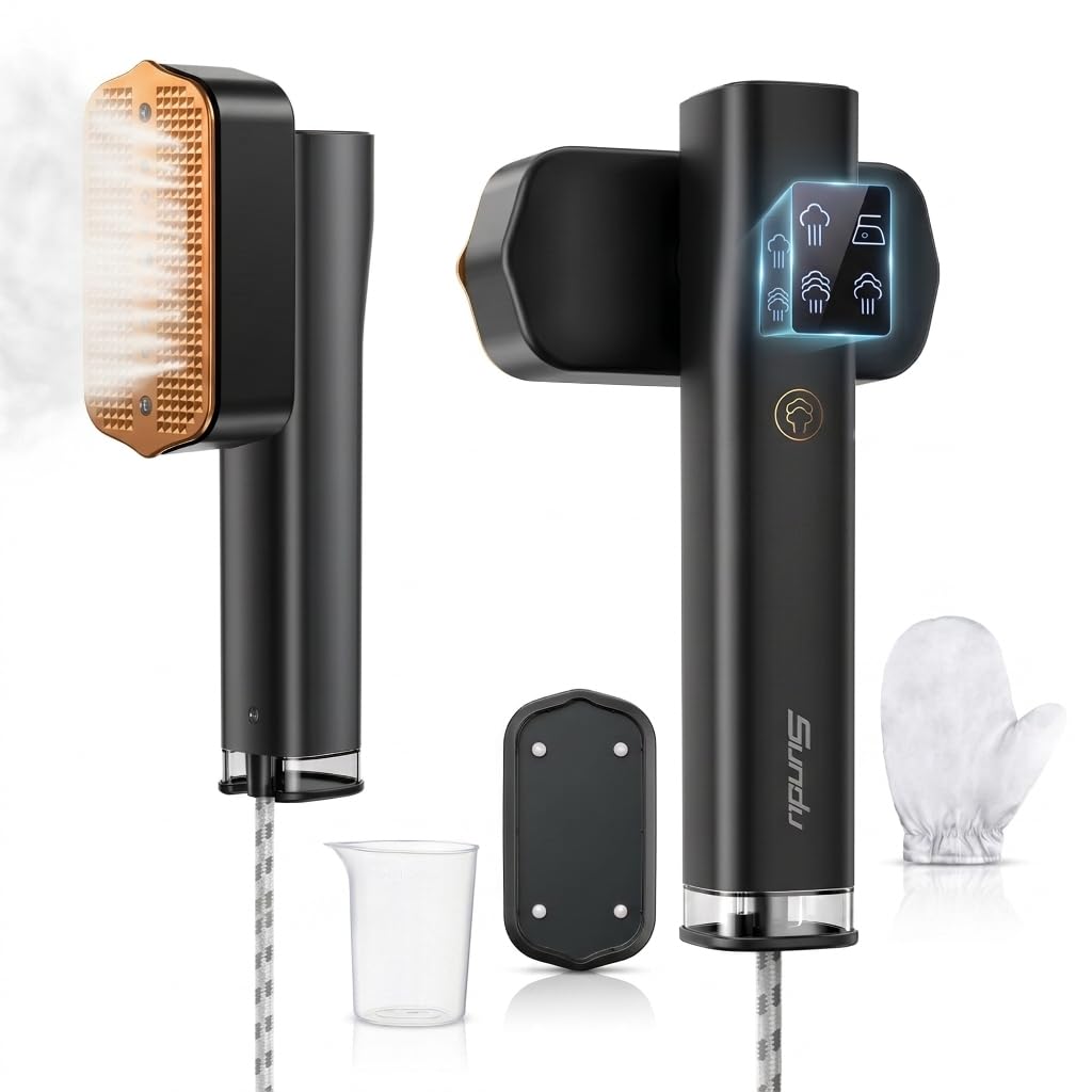 Sundu Clothes Steamer, Portable 2 In 1 Travel Steamer Iron,15s Fast Heat-up, 4 Modes, LED Display, 20 Minutes of Continuous Ironing Handheld Garment Steamer for Travel and Home
