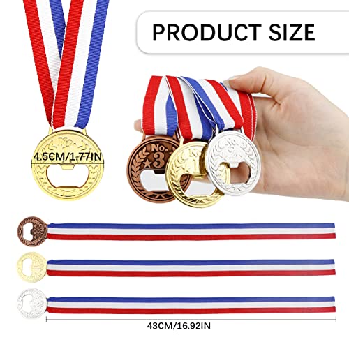 Doerdo 3Pcs Gold Medal Shaped Bottle Opener Metal Beer Opener For Party Game Bar Restaurant, Gold Silver Copper #TOP1