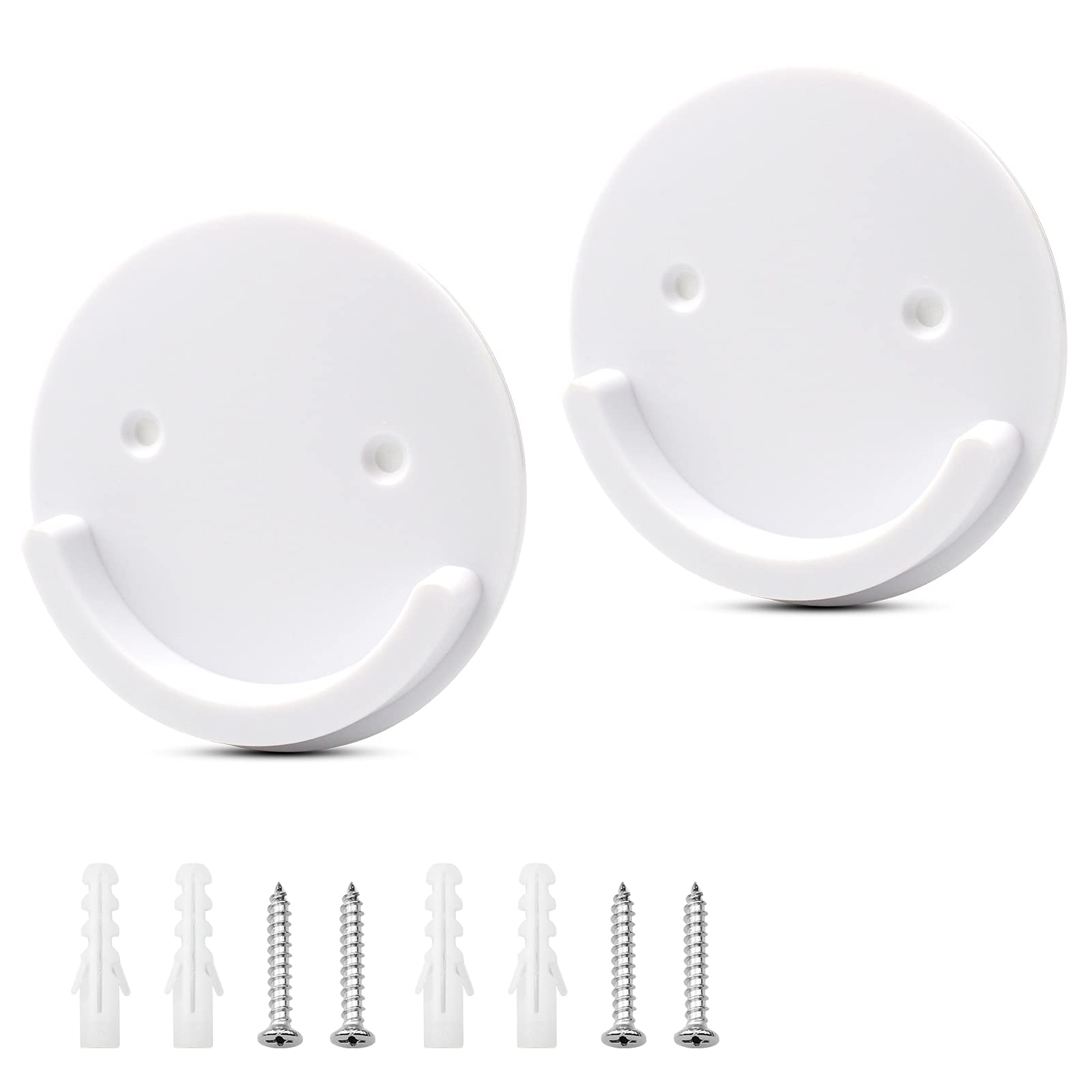 oupados 2 Pcs Shower Curtain Rod Mount Holder Adhesive Shower Curtain Rod Holder Screw Shower Curtain Rod Bracket for Supporting the Shower Curtain Rod (White)