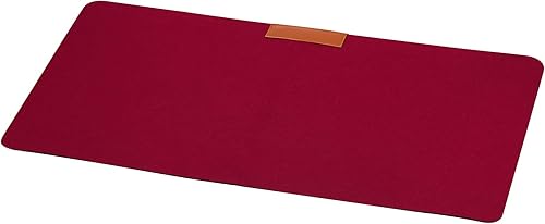 PATIKIL Alfombrilla protectora de escritorio de 25 x 13 pulgadas, alfombrilla de mouse suave y lisa de doble cara para oficina y hogar, color rojo