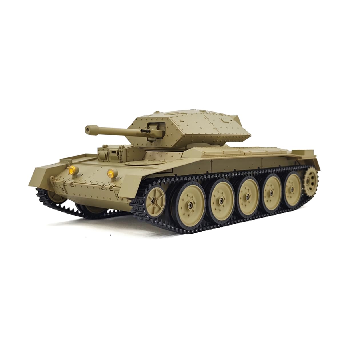 Czołg RC w skali 1/16, 2,4 g brytyjski krzyżowiec RC model wojskowy czołg z systemem dźwięku/światła/dymu, bitwa na podczerwień, symulacja odrzutu, prezent dla miłośników wojskowych pojazdów