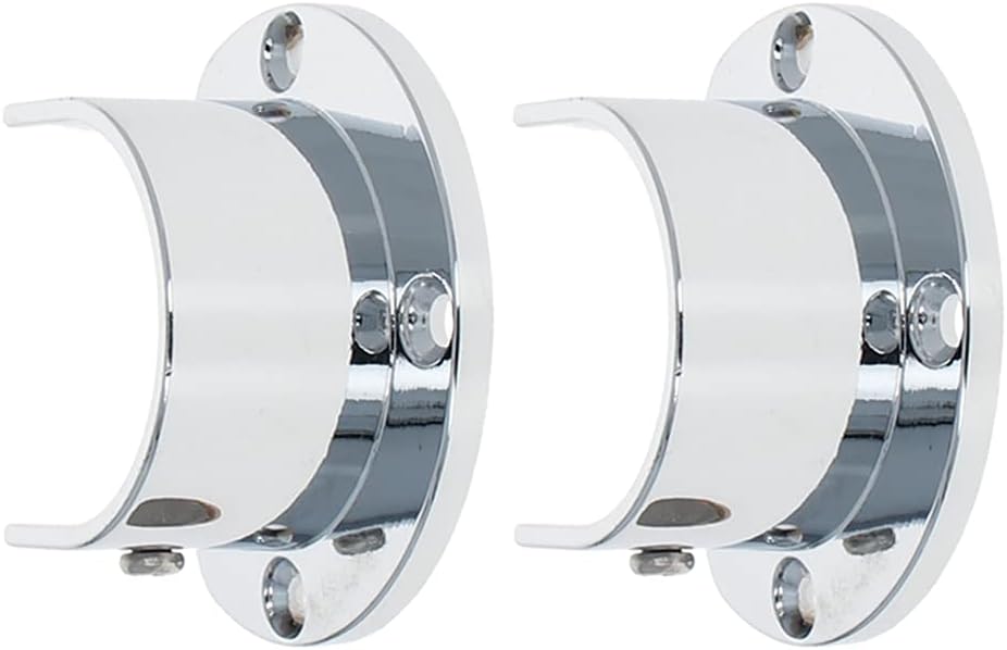 Yinpecly 6pcs Closet Pole Sockets, Zinc Alloy Closet Rod End Supports Shower Curtain Rod Pole Flange Rod Holder, Fit for Pipe Diameter 38mm(1.5 Inches)