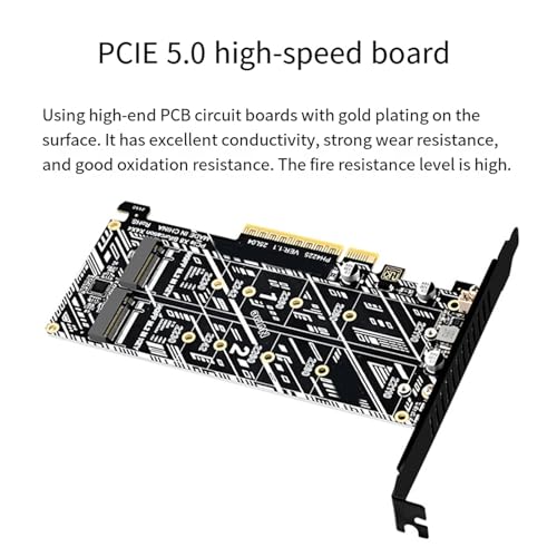 Adaptador NVME a PCIe 5.0 tarjeta doble M.2 velocidad máxima para transferir archivos pesados 2