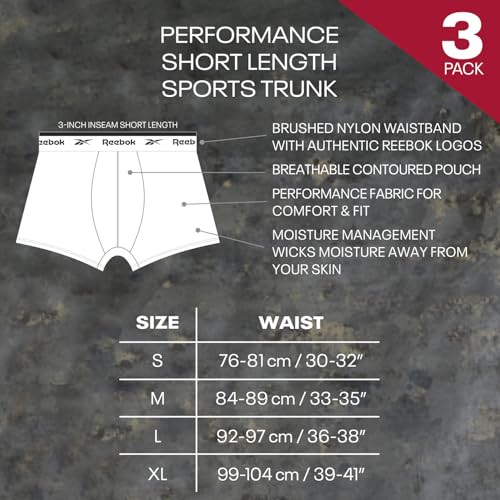Bañador Hombre Reebok Redgrave con secado rápido y cintura elástica 7