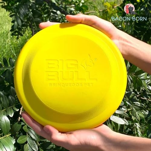 Frisbee Pet Brinquedo Cachorro Aerodinâmico Disco Big Bull para Porte Grande (Amarelo)