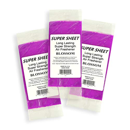 Image of Super Sheet Small (7.5 inchx3.75 inch) Under Seat Car Air Freshener, 3-PACK (Blossom)