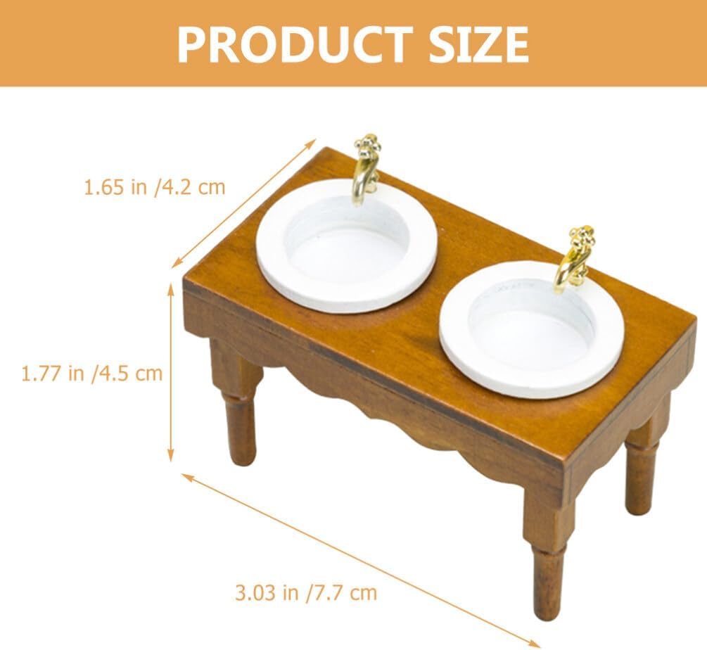 Yardwe Miniature Bathroom Sink 1 12 Scale Dollhouse Furniture Washbasin Table for Mini House Decoration and Kids Play Accessory