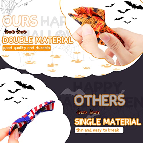 30 Pieces Halloween Fall Dog Bow Ties Slide Dog Collar Bow Ties Dog Collar Attachment With Elastic Bands Halloween Pet Bow Ties Dog Collar Grooming Accessories Holiday Costume Cosplay Pumpkin Ghost #TOP4
