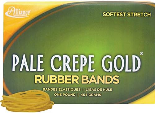 Alliance Rubber 20165 Pale Crepe Gold Rubber Bands Size #16, 1 lb Box Contains Approx. 2675 Bands (2 1/2" x 1/16", Golden Crepe) image 4
