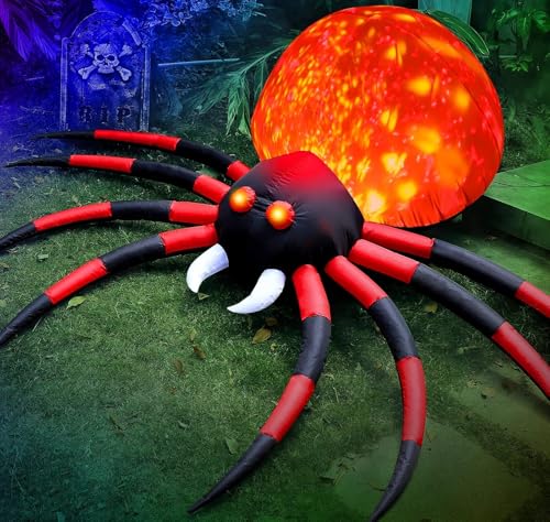 Aufblasbare Halloween-Spinne mit Lichteffekt, 2,4 m