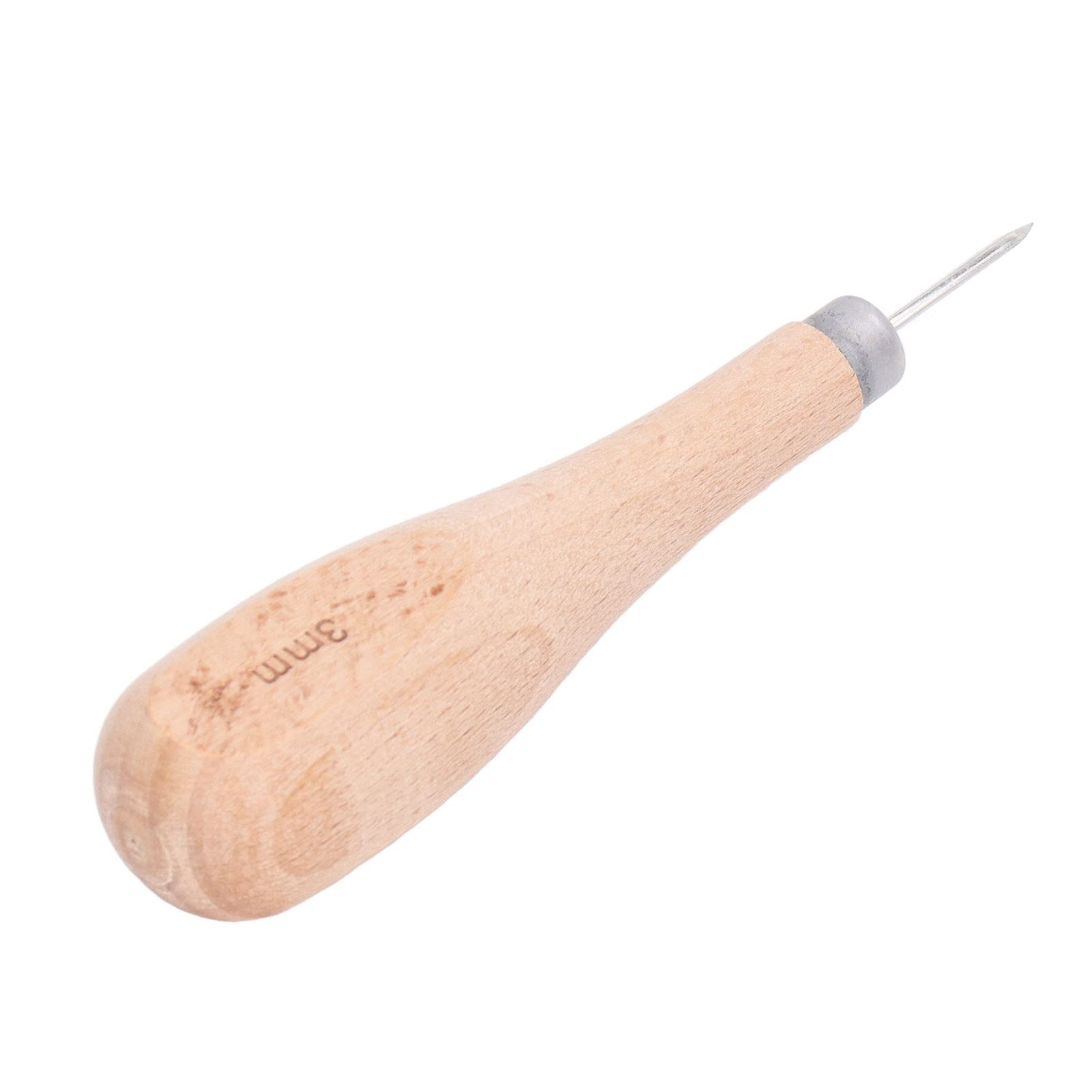 3mm Stitching Awl Profession Ergonomic Awl Tool Sewing with Beech Handle Awl Punch Leather Stitching Awl For Leather, Multifunctional Accessory For Home Use