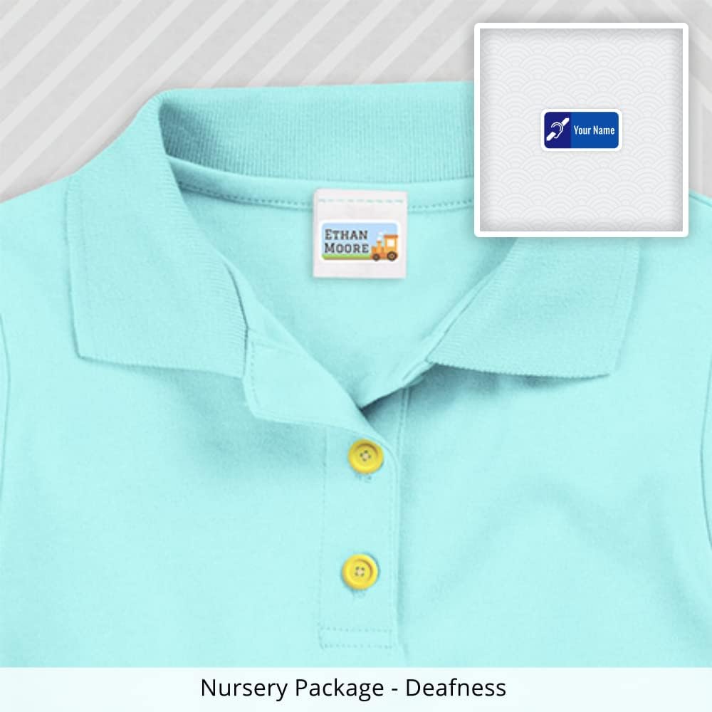 Nursery Package, 75 Durable Personalized Name Labels & Tags (Deafness)