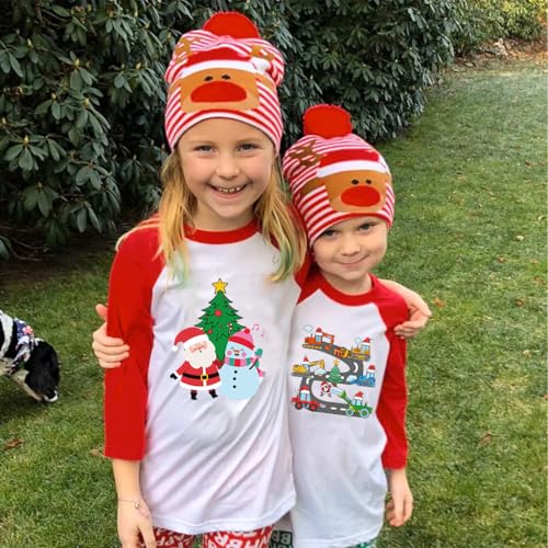 Kids Christmas Shirt Boys Girls Ugly Xmas T-Shirts Raglan Sleeve Dabbing Santa Claus Tops Toddler Holiday Tees 2-10 Years3