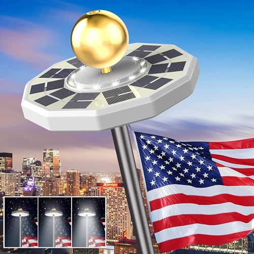 Lampe solaire pour mât de drapeau éclairage permanent automatique nuit - 7
