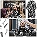 FEBSNOW Professional Hair Cutting Barber Cape with Neck Duster Brush, Beard Print Barber Cape for Barber Shop Hair Cutting Accessories