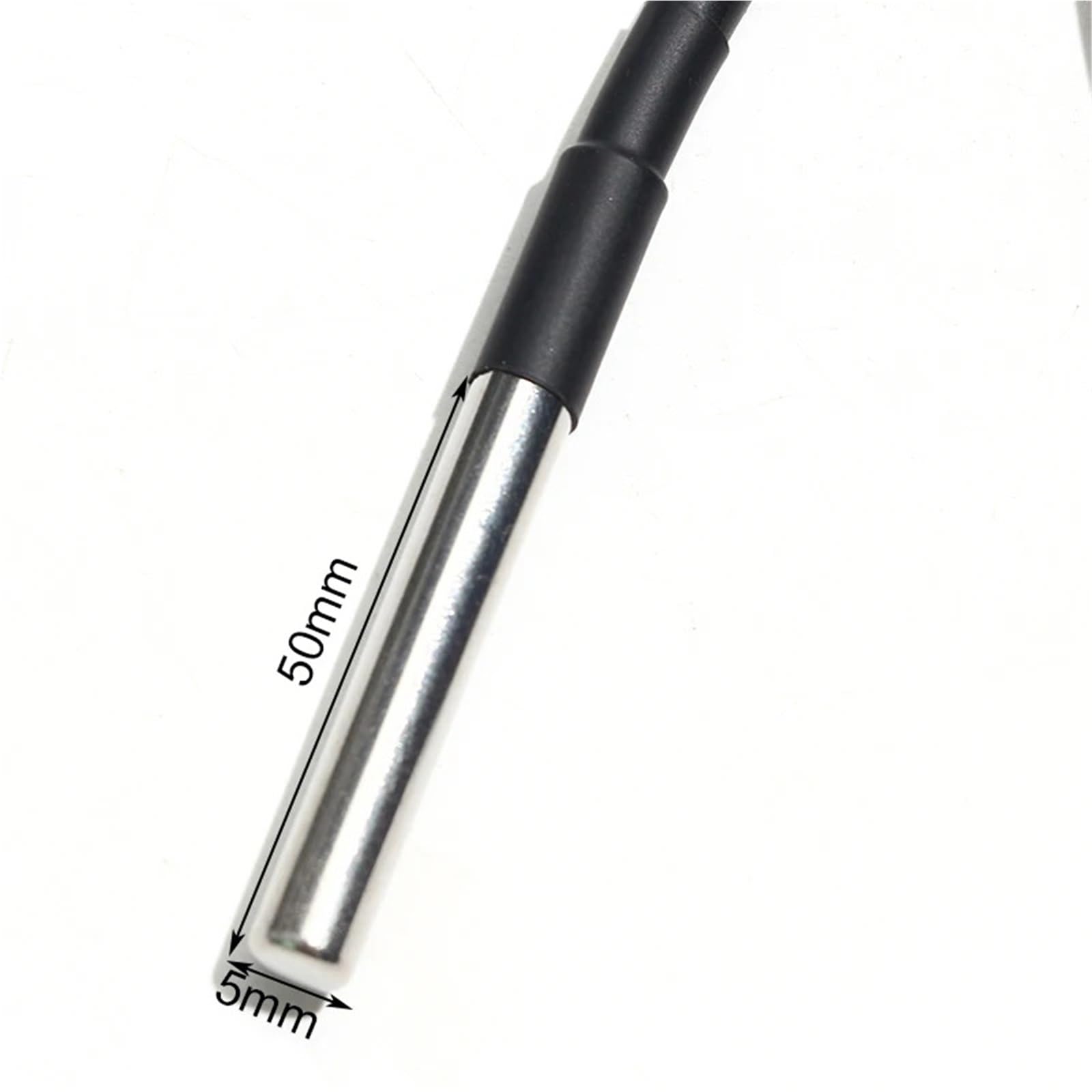 1 sonda PT100/CU50 de acero inoxidable 5 * 50, sensor de temperatura, termopar, resistencia térmica, cable de protección de silicona(PT100 Length 10m)