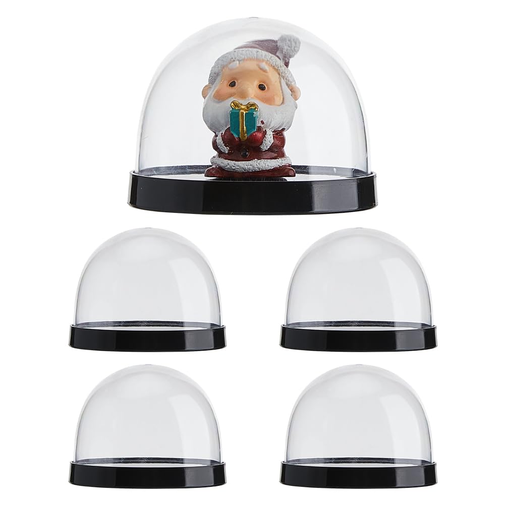 SUPERFINDINGS 4 PCS Cloche en Verre en Bois pour Noël Socles 3.07pouce Socles de présentation
