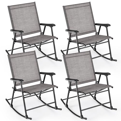 COSTWAY 2 4 Silla Mecedora Plegable Tela