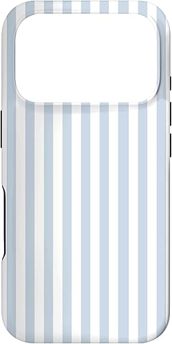 Miniatura 30 de Funda con patrón geométrico a rayas blancas y azul claro para iPhone 16