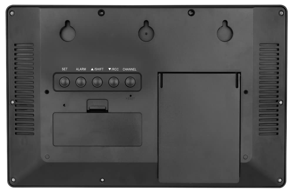 TFA Dostmann Orologio da parete digitale XL, 60.4523.01, con temperatura esterna e clima ambiente, radiocontrollato, visualizzazione 24 ore, data completa, nero, con batterie