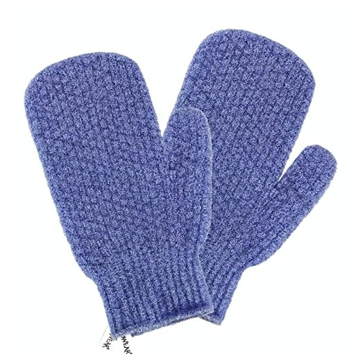 Evridwear Shower Exfoliating Mitts, Deep Cleanse Bathing Scrub Gloves Self Tan Scrubber Mitten Dead Skin Remover for Men and Women,1 Pair Heavy