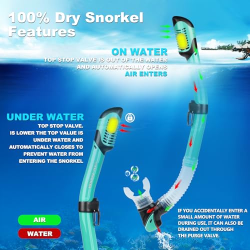 Image of Adult Pano 3 Scuba Diving Mask, Tempered Glass Snorkel Mask Anti-Fog Swim Mask No Leakage Swim Goggles with Nose Cover Snorkeling Gear for Snorkeling, Freediving, Swimming