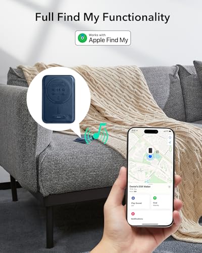 Image of ESR for MagSafe Wallet with Find My Functionality, 5 Cards Holder, RFID-Blocking, Strong Magnetic Wallet for iPhone, for iPhone 17e /17 /16 /15 /14 /13 /12 Series, Not for 13 /12 Mini,Dark Blue