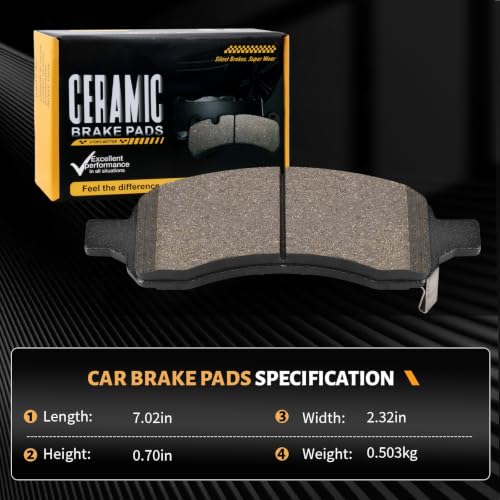 Image of D1169 Front Brake Pads Fit For Buick Rainier 2006-2007;Chevrolet Colorado 2009-2012,Trailblazer 2006-2009; GMC Canyon 2009-2012,Envoy 2006-2009;Isuzu Ascender 2006-2008,Saab 9-7x 2006-2009