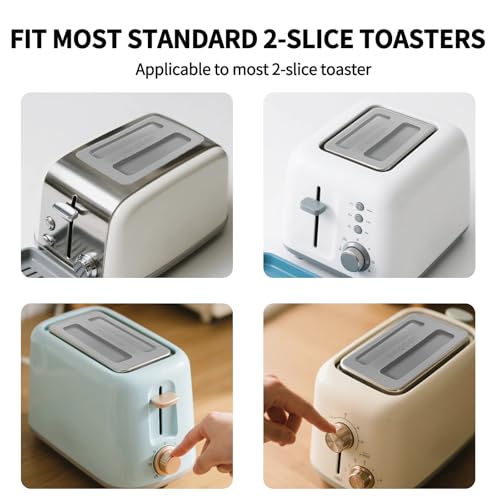 MCSDFN 2 Pack Toaster Cover 2 Slice Silicone Toaster Dust Covers Lid Bread Machine Cover Bread Maker Accessories, Grey - Thumbnail 7