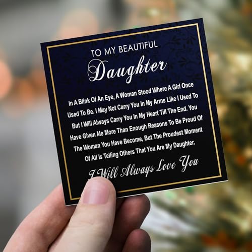 Image of To My Daughter Bracelet From Mom And Dad With Heartfelt Message & Elegant Box, Valentines Gifts For Daughter, Jewelry Gift For Daughter From Mother and Father On Birthday, Graduation