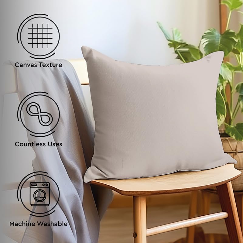 Encasa XO Cotton Throw Pillow Covers Set of 2 I 24x24 in (60x60 cm) - Image 3