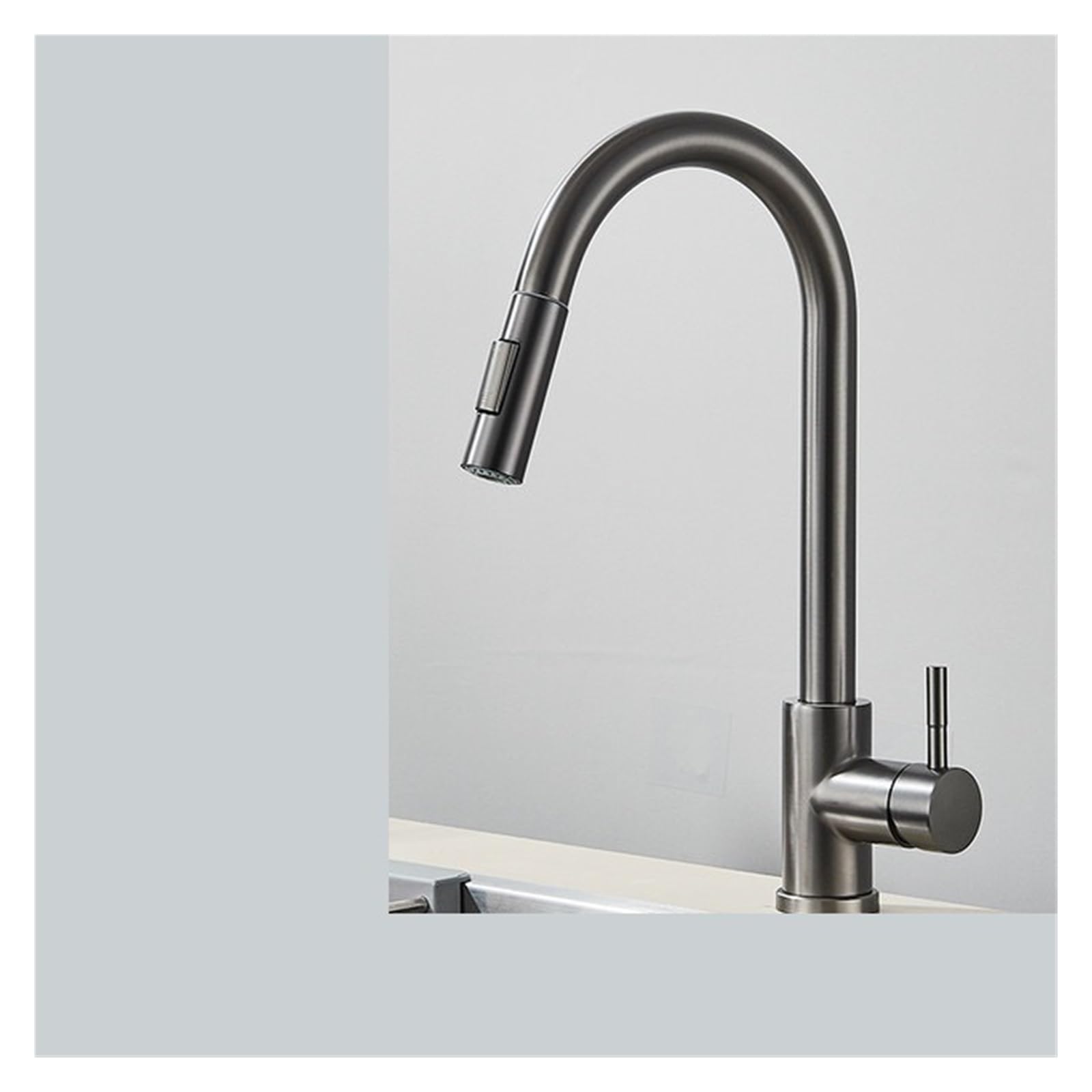 Robinet extractible de cuisine en acier 304 pour laver les légumes sans éclabousser l'évier