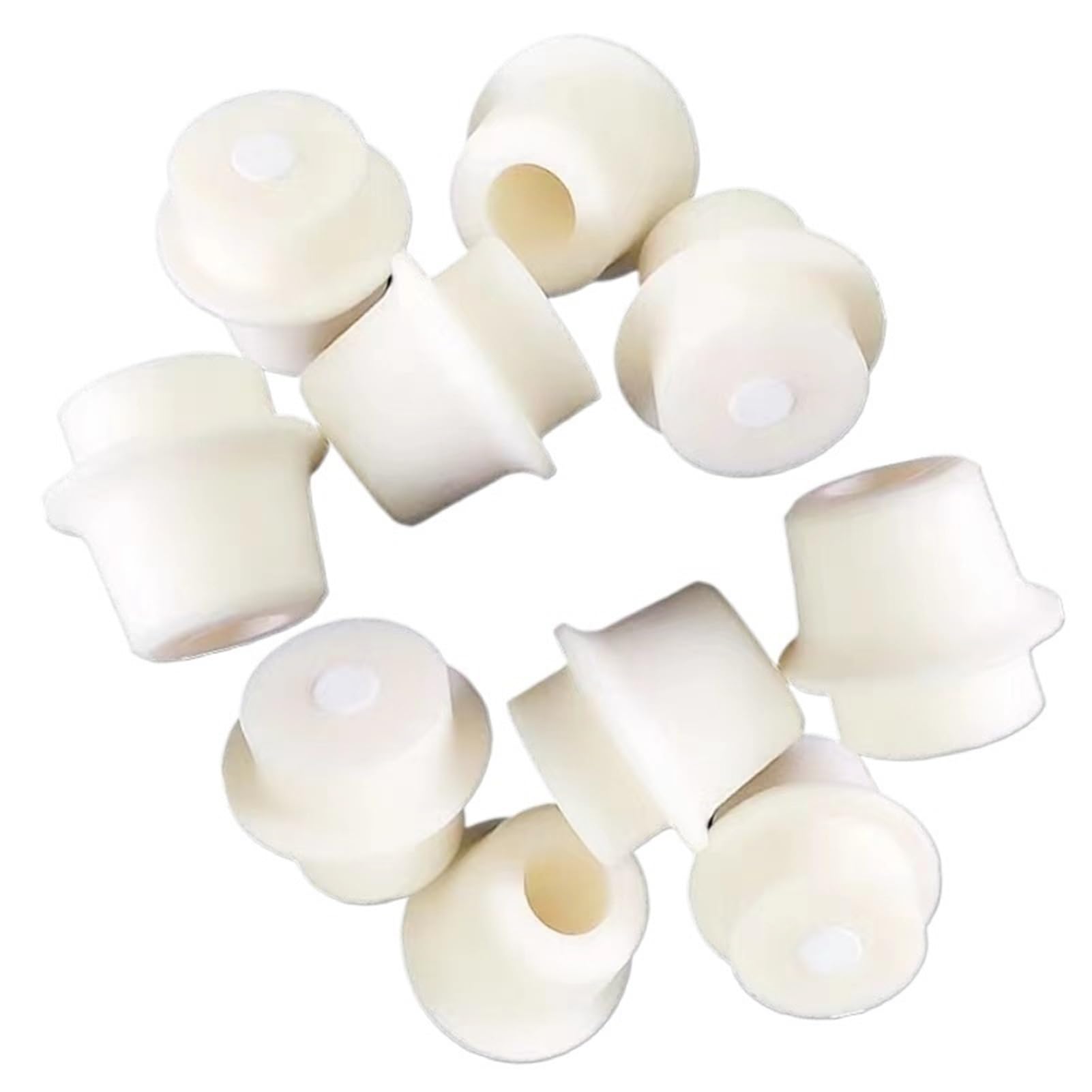 10 Tapones de Silicona for Laboratorio con Orificios for Tapones, tapón Triangular for matraz con burbujeador y esclusa de Aire(40-45mm)