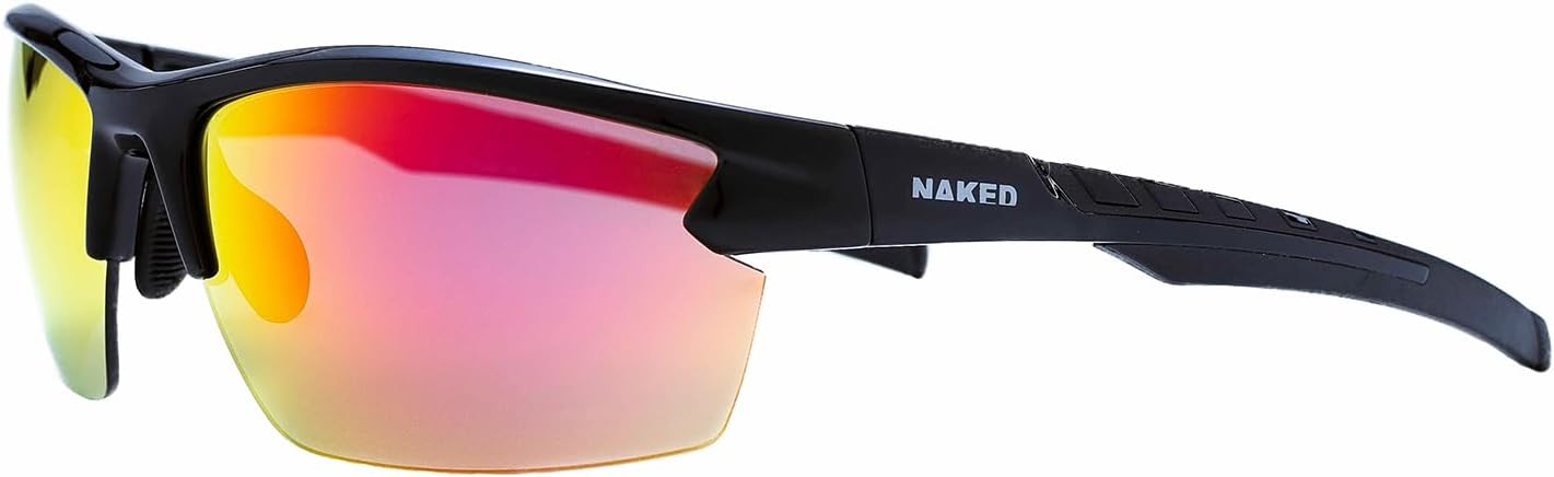 NAKED Optics Sports Glasses Men & Women   Lightweight cycling glasses for men & women with anti-slip pads   Comfortable sports sunglasses with UV400 protection for cycling Running & MTB
