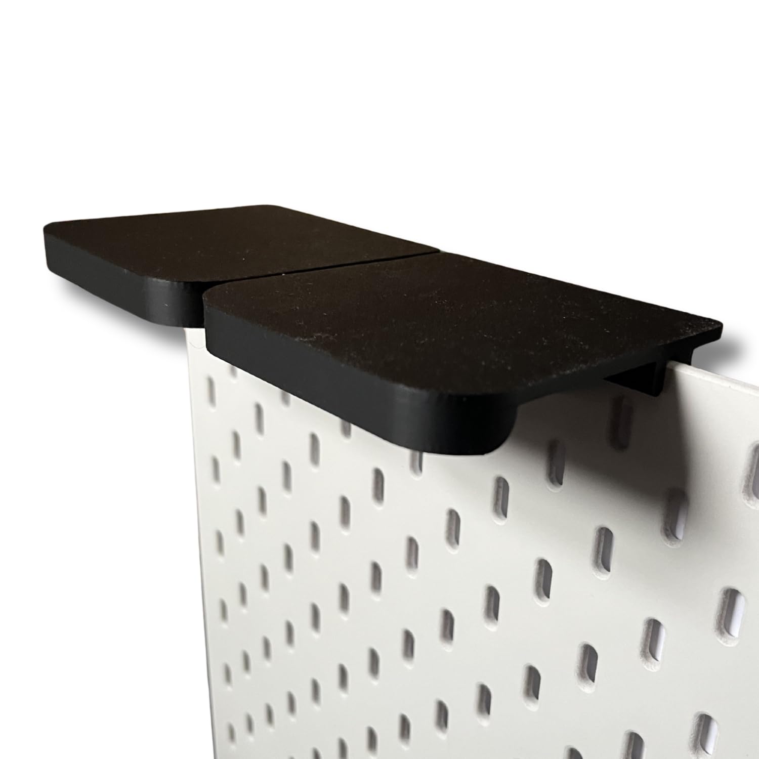 Pegboard Top Shelf Compatible with IKEA SKADIS – Tool-Free Storage Shelf for Wall Mounted or Freestanding Boards (2 Pack) (Black)