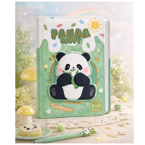 Image of COI Cute Panda Diary - 192 Pages Hardcover Notebook for Kids, Girls & Teens | Panda Happy Bamboo Design | Personal Journal for Writing, School, Gifts