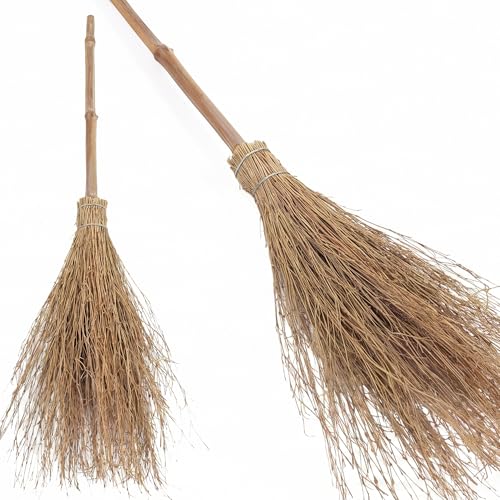Unibos | Witches Outdoor Broom Brush 100cm Traditional Besom Garden Broom With Twigs Sturdy Handle - Effortlessly Clears Paths & Pavements Ideal To Sweep Up The Leaves Patio Driveway Cosplay