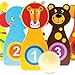 USA Toyz Kids Bowling Set Learning Toys – Indoor/Outdoor Wooden Bowling Set with Numbered Zoo Animals Bowling Pins and Wood Bowling Ball (7pc)