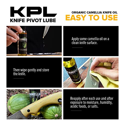 Knife Pivot Lube Camellia Knife Oil For Blades, Natural Camellia Seed Oil For Carbon Steel Knives, Pure Tsubaki Oil, Knife Honing Oil For Cleaning, Knife Oil Lubricant For Blade Care 60Ml Spray Bottle #TOP2