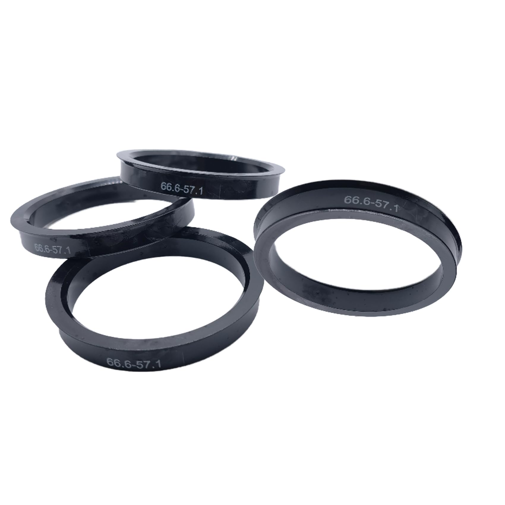 HAFRILY 4X 66.6mm Auf 57.1mm Zentrierringe Radnaben-Zentrierringe Kompatibel mit VW, Mercedes-Benz und Audi Kunststoff Schwarz