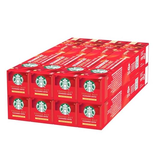 STARBUCKS Toffee Nut Flavoured Coffee de Nespresso, Cápsulas de Café de Tueste Suave 8 x 10 (80 Cápsulas)