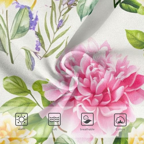 Cotton Girls Underwear Toddlers Vintage Flowers Pastel Yellow Panties for Girl Print Briefs Undies Kids 2t3