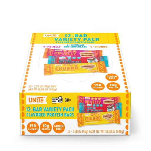 UNiTE Protein Bar, 10g Protein, 200 Calories, Variety Pack Thumbnail